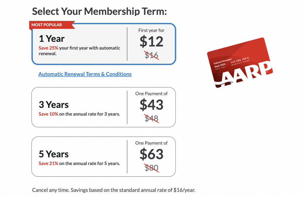 AARP membership terms - AARP,savings