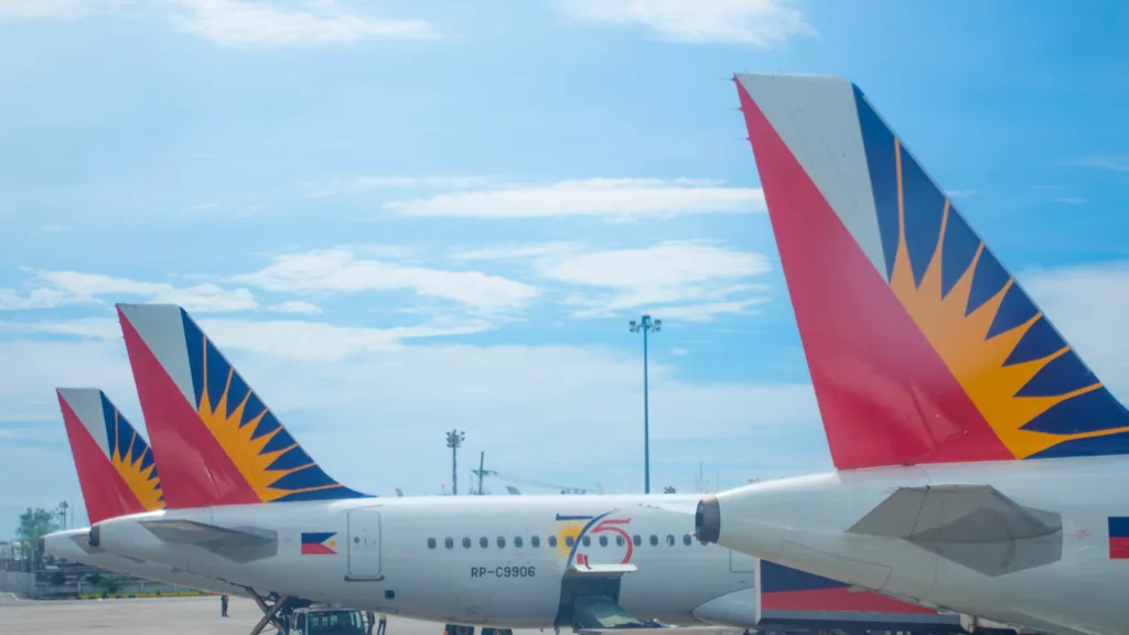 Philippine Airlines Airbus A320s tails at Ninoy Aquino Manila International Airport