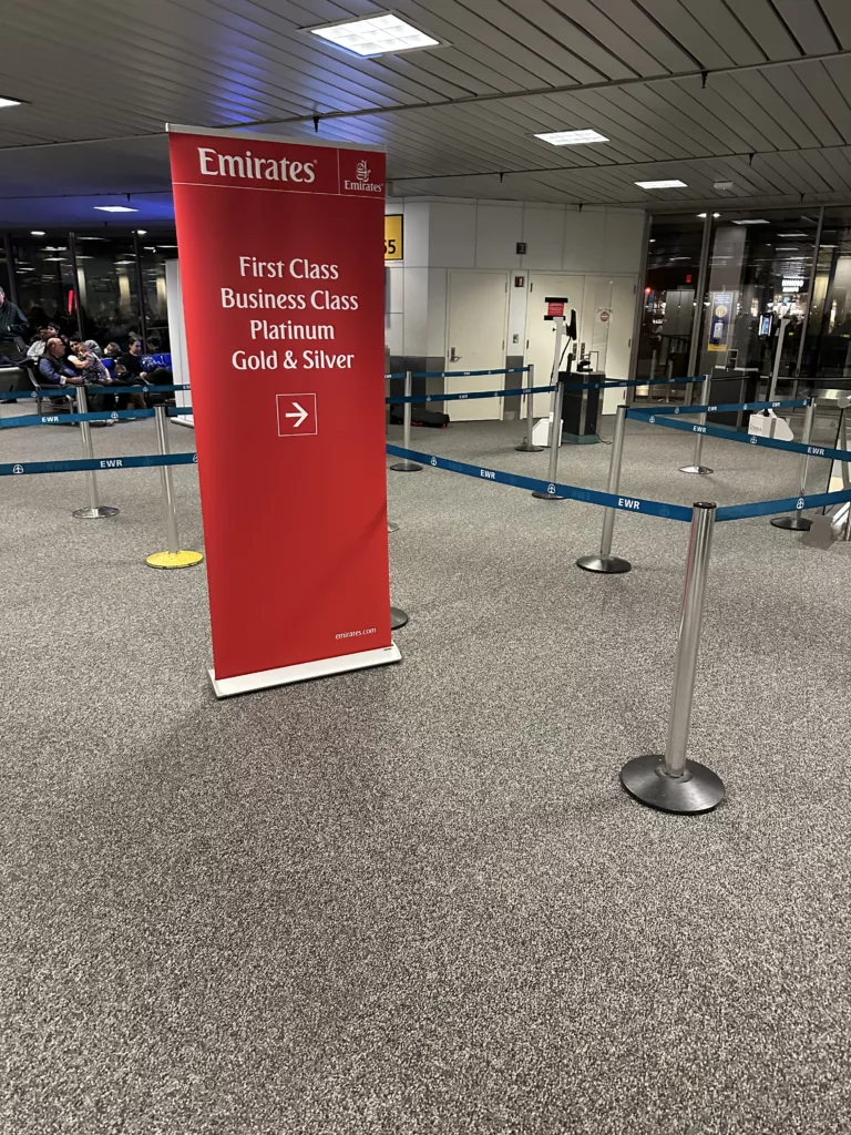 Premium boarding signage - Emirates gate at Newark