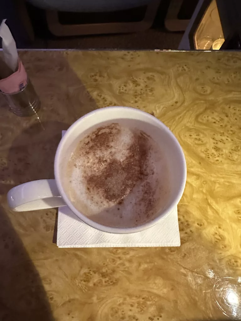Emirates business class cappuccino 