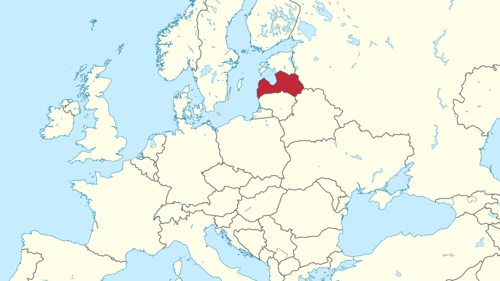 Latvia highlighted on a map of Europe - Latvia,latvian women