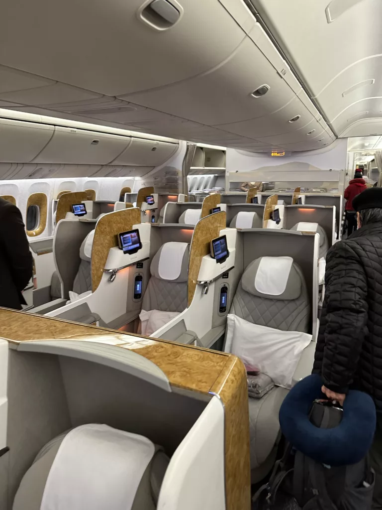 Review Emirates Business Class Athens to Newark (Kosher)