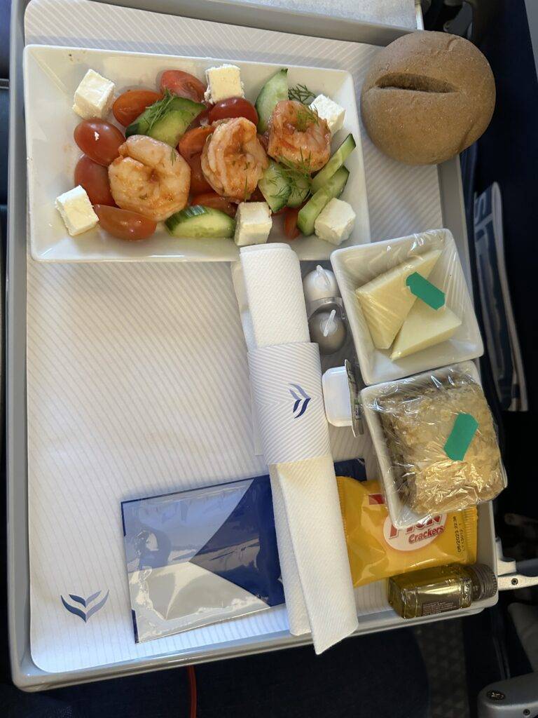 Aegean A320 business class meal