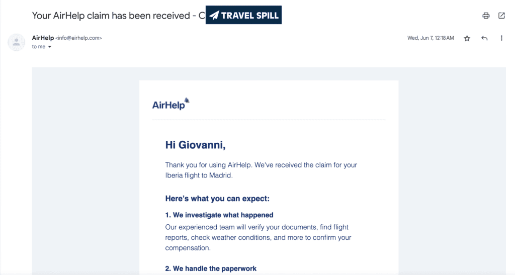 AirHelp Claim SubmissionConfirmation Email -