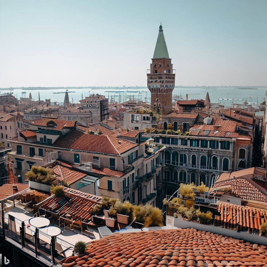 A view of Terrazza Danieli, one of the best rooftop bars in Venice